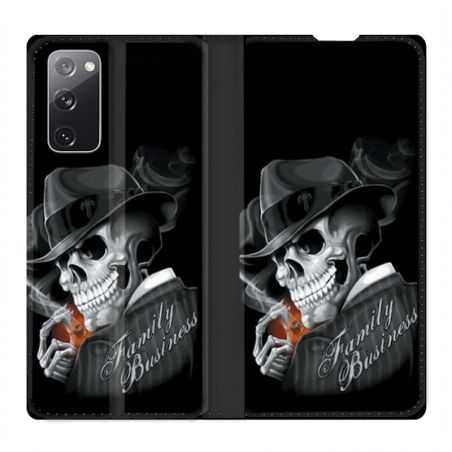 Housse Cuir Portefeuille Pour Samsung Galaxy S20 FE / S20FE Tete de Mort family business
