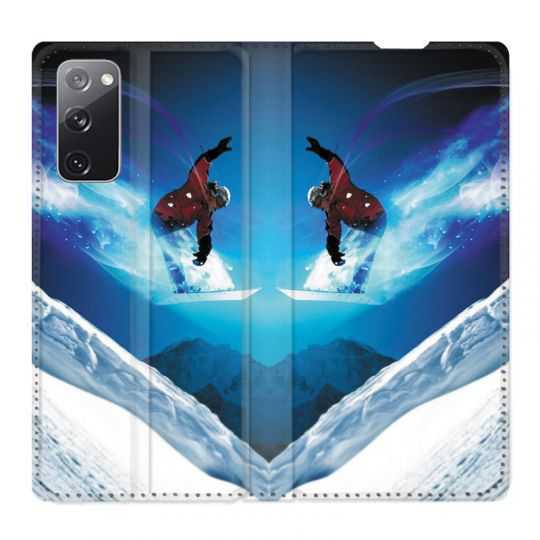 Housse Cuir Portefeuille Pour Samsung Galaxy S20 FE / S20FE Snowboard Saut