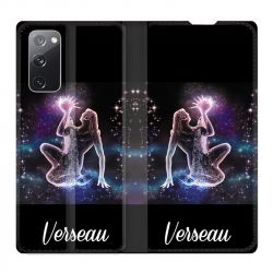 Housse Cuir Portefeuille Pour Samsung Galaxy S20 FE / S20FE Signe Zodiaque 2 Verseau