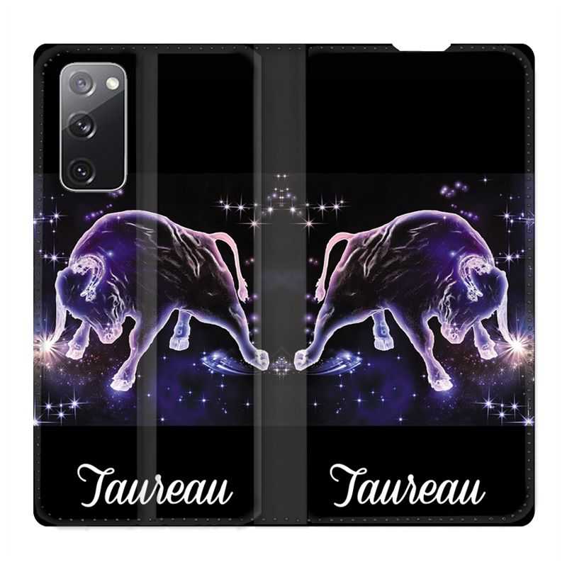 Housse Cuir Portefeuille Pour Samsung Galaxy S20 FE / S20FE Signe Zodiaque 2 Taureau