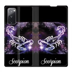 Housse Cuir Portefeuille Pour Samsung Galaxy S20 FE / S20FE Signe Zodiaque 2 Scorpion