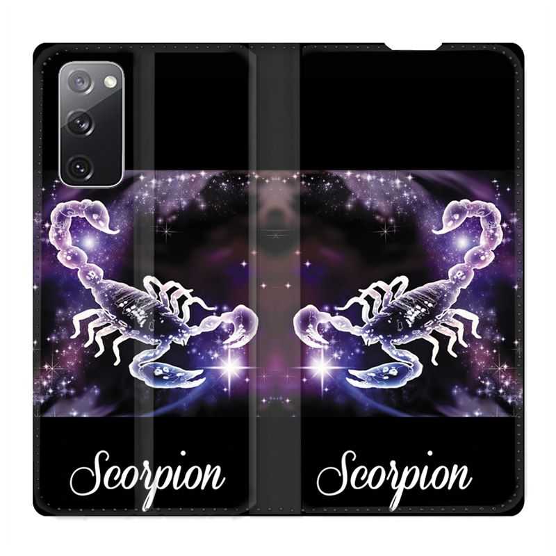 Housse Cuir Portefeuille Pour Samsung Galaxy S20 FE / S20FE Signe Zodiaque 2 Scorpion