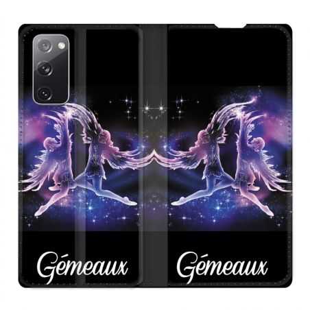 Housse Cuir Portefeuille Pour Samsung Galaxy S20 FE / S20FE Signe Zodiaque 2 Gémeaux