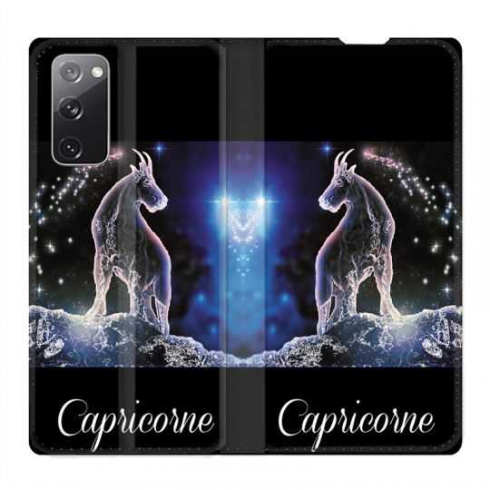 Housse Cuir Portefeuille Pour Samsung Galaxy S20 FE / S20FE Signe Zodiaque 2 Capricorne