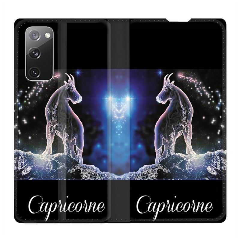 Housse Cuir Portefeuille Pour Samsung Galaxy S20 FE / S20FE Signe Zodiaque 2 Capricorne