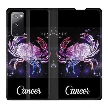 Housse Cuir Portefeuille Pour Samsung Galaxy S20 FE / S20FE Signe Zodiaque 2 Cancer