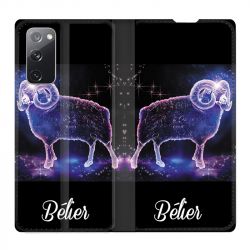 Housse Cuir Portefeuille Pour Samsung Galaxy S20 FE / S20FE Signe Zodiaque 2 Bélier