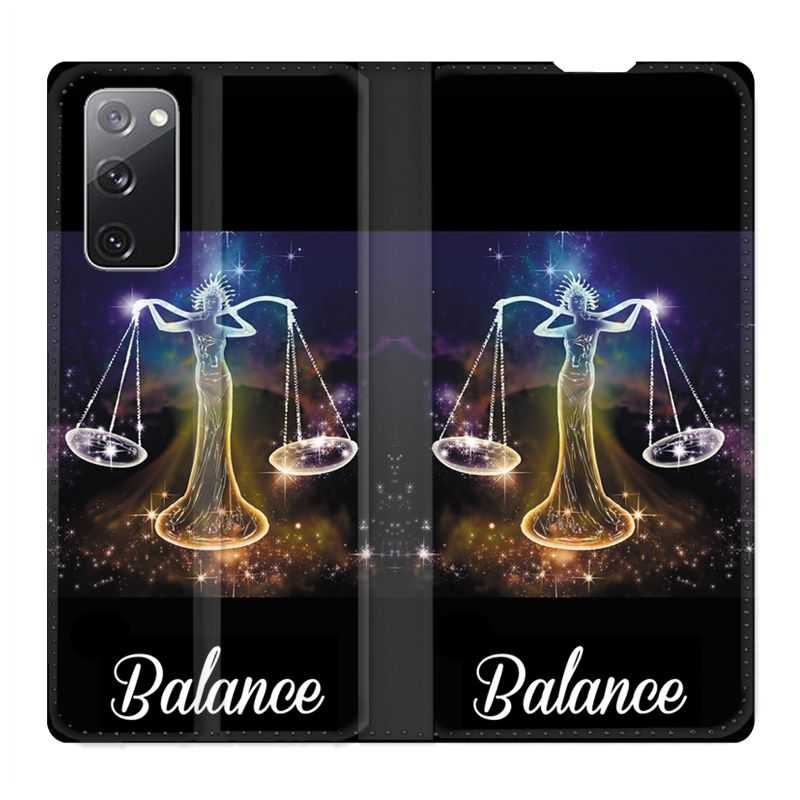 Housse Cuir Portefeuille Pour Samsung Galaxy S20 FE / S20FE Signe Zodiaque 2 Balance