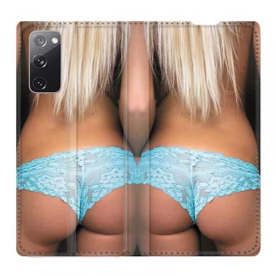 Housse Cuir Portefeuille Pour Samsung Galaxy S20 FE / S20FE Sexy Tanga Bleu