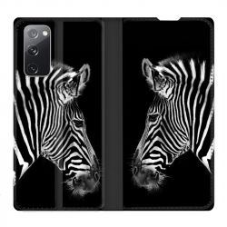 Housse Cuir Portefeuille Pour Samsung Galaxy S20 FE / S20FE Savane Zebra
