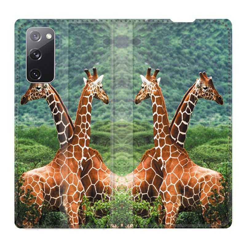 Housse Cuir Portefeuille Pour Samsung Galaxy S20 FE / S20FE Savane Girafe Duo