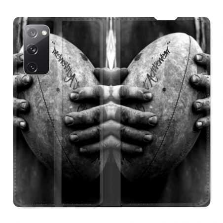 Housse Cuir Portefeuille Pour Samsung Galaxy S20 FE / S20FE Rugby Ballon Vintage