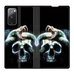Housse Cuir Portefeuille Pour Samsung Galaxy S20 FE / S20FE serpent Crane