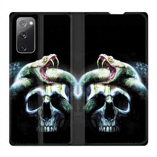 Housse Cuir Portefeuille Pour Samsung Galaxy S20 FE / S20FE serpent Crane