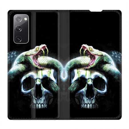 Housse Cuir Portefeuille Pour Samsung Galaxy S20 FE / S20FE serpent Crane