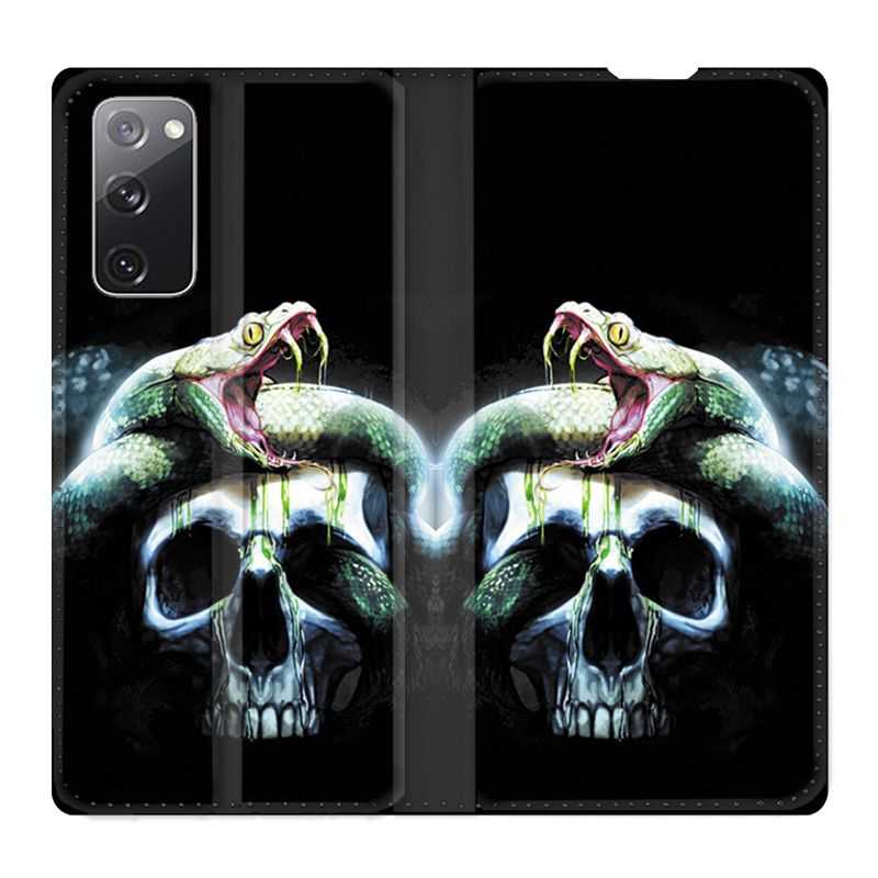 Housse Cuir Portefeuille Pour Samsung Galaxy S20 FE / S20FE serpent Crane