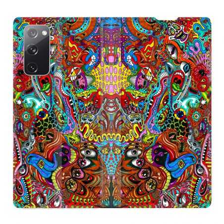 Housse Cuir Portefeuille Pour Samsung Galaxy S20 FE / S20FE Psychedelic Yeux