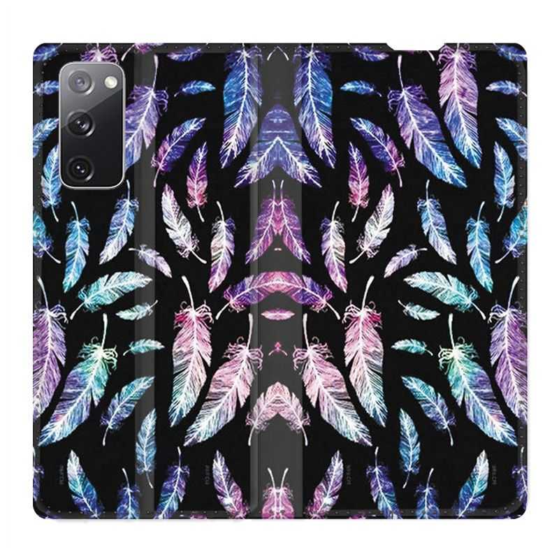 Housse Cuir Portefeuille Pour Samsung Galaxy S20 FE / S20FE Psychedelic Plume