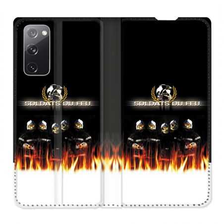 Housse Cuir Portefeuille Pour Samsung Galaxy S20 FE / S20FE Pompier Soldat