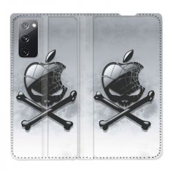 Housse Cuir Portefeuille Pour Samsung Galaxy S20 FE / S20FE Pomme Tete Mort