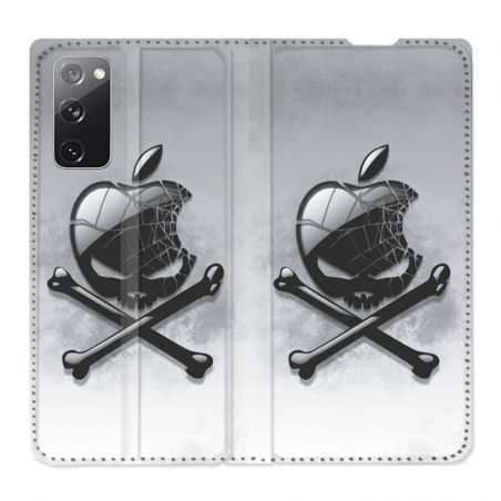 Housse Cuir Portefeuille Pour Samsung Galaxy S20 FE / S20FE Pomme Tete Mort