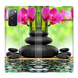 Housse Cuir Portefeuille Pour Samsung Galaxy S20 FE / S20FE Orchidee Eau
