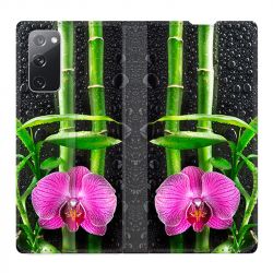 Housse Cuir Portefeuille Pour Samsung Galaxy S20 FE / S20FE Orchidee Bambou