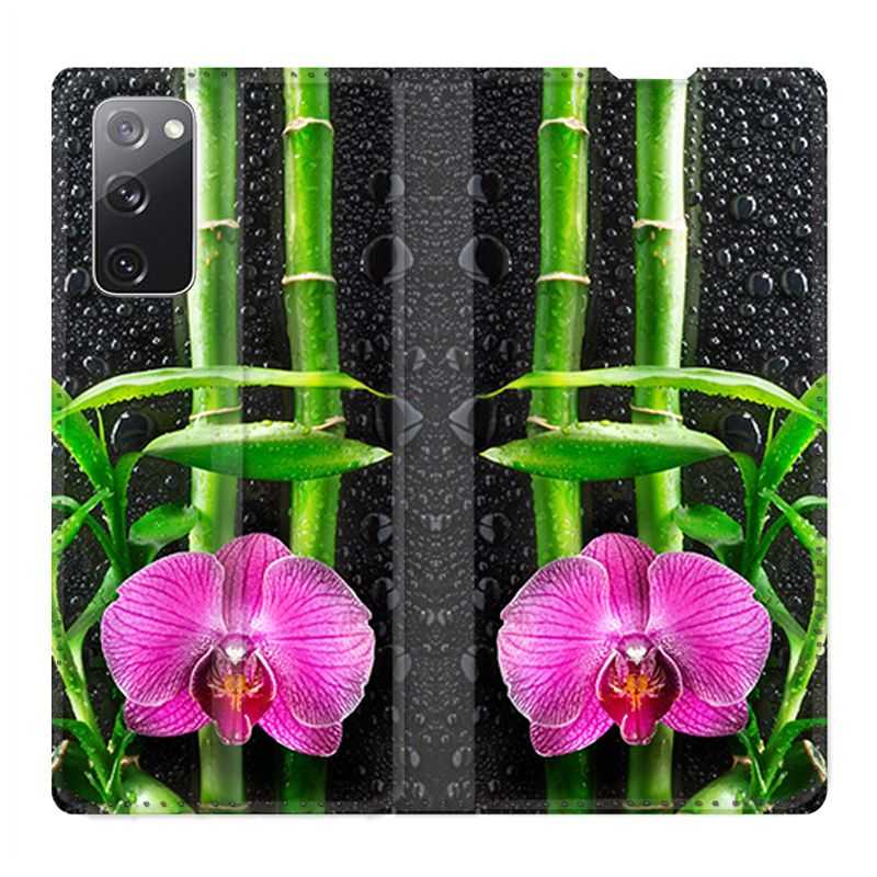 Housse Cuir Portefeuille Pour Samsung Galaxy S20 FE / S20FE Orchidee Bambou