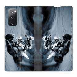 Housse Cuir Portefeuille Pour Samsung Galaxy S20 FE / S20FE Moto Quad