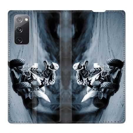 Housse Cuir Portefeuille Pour Samsung Galaxy S20 FE / S20FE Moto Quad