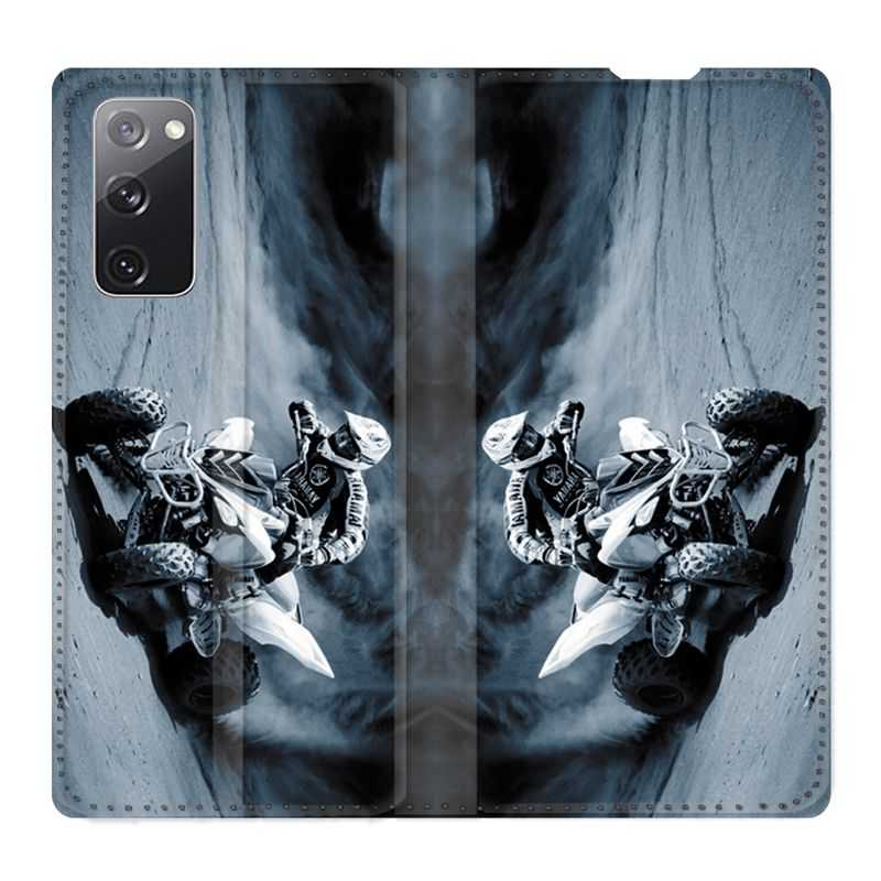 Housse Cuir Portefeuille Pour Samsung Galaxy S20 FE / S20FE Moto Quad
