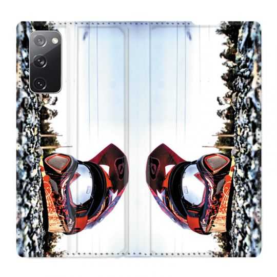 Housse Cuir Portefeuille Pour Samsung Galaxy S20 FE / S20FE Moto Casque Cross