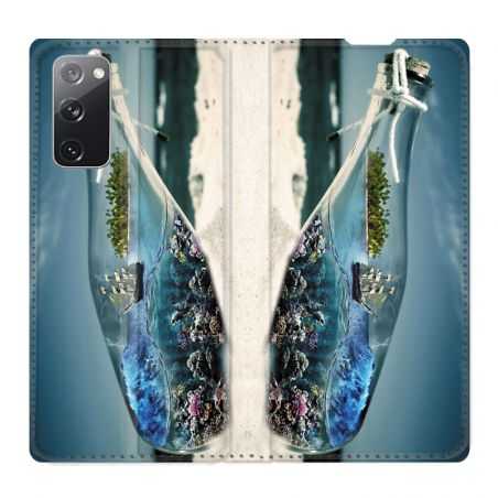 Housse Cuir Portefeuille Pour Samsung Galaxy S20 FE / S20FE Mer Bouteille