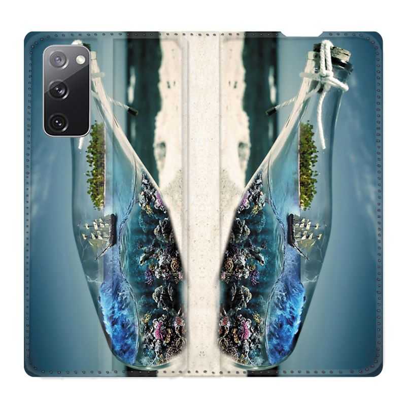 Housse Cuir Portefeuille Pour Samsung Galaxy S20 FE / S20FE Mer Bouteille