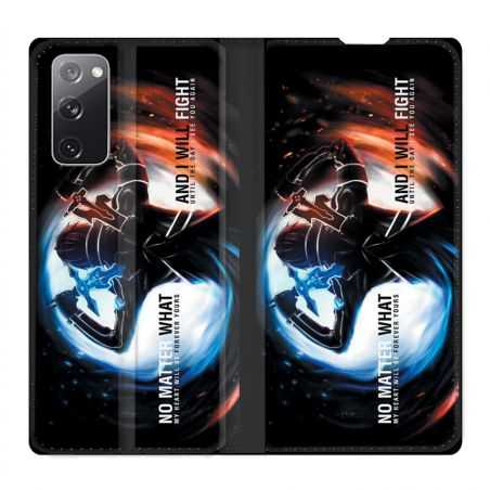 Housse Cuir Portefeuille Pour Samsung Galaxy S20 FE / S20FE Manga SAO sword Art Online Fight