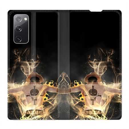 Housse Cuir Portefeuille Pour Samsung Galaxy S20 FE / S20FE Manga One Piece Ace Noir