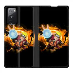 Housse Cuir Portefeuille Pour Samsung Galaxy S20 FE / S20FE Manga Naruto Noir