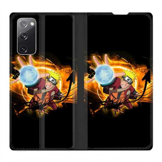 Housse Cuir Portefeuille Pour Samsung Galaxy S20 FE / S20FE Manga Naruto Noir