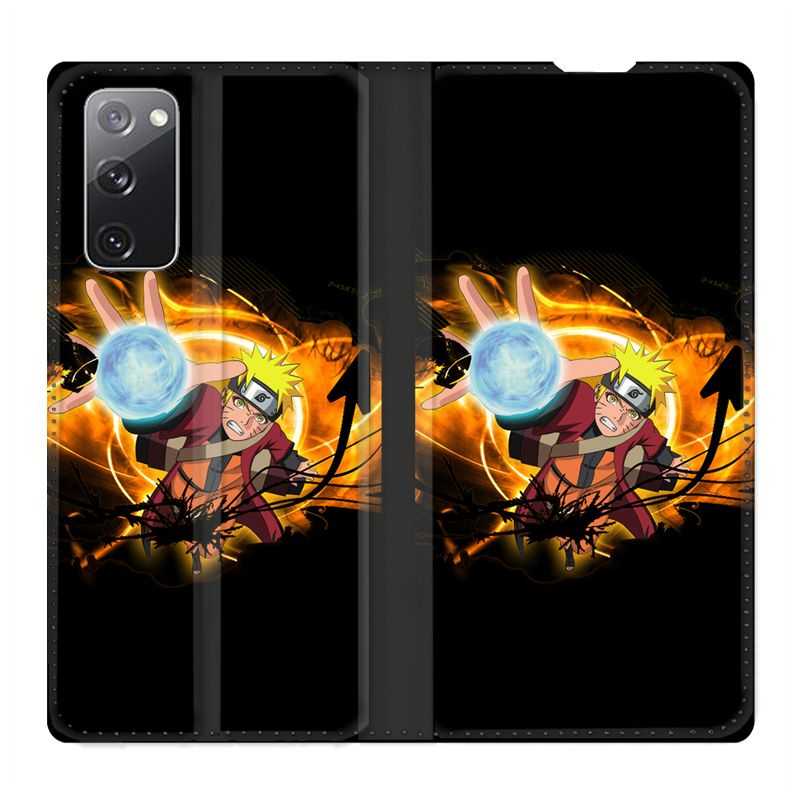 Housse Cuir Portefeuille Pour Samsung Galaxy S20 FE / S20FE Manga Naruto Noir