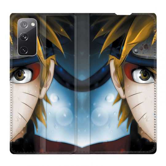 Housse Cuir Portefeuille Pour Samsung Galaxy S20 FE / S20FE Manga Naruto Blanc