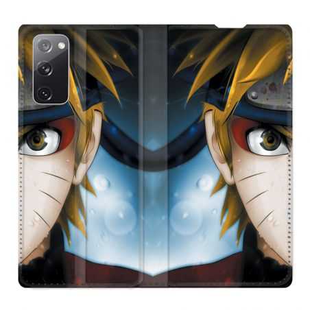 Housse Cuir Portefeuille Pour Samsung Galaxy S20 FE / S20FE Manga Naruto Blanc