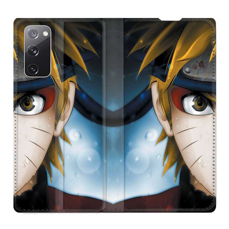 Housse Cuir Portefeuille Pour Samsung Galaxy S20 FE / S20FE Manga Naruto Blanc