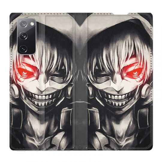 Housse Cuir Portefeuille Pour Samsung Galaxy S20 FE / S20FE Manga Kaneki Noir