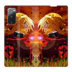 Housse Cuir Portefeuille Pour Samsung Galaxy S20 FE / S20FE Manga Fullmetal Alchemist Rouge