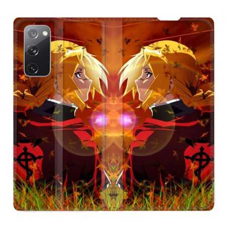 Housse Cuir Portefeuille Pour Samsung Galaxy S20 FE / S20FE Manga Fullmetal Alchemist Rouge