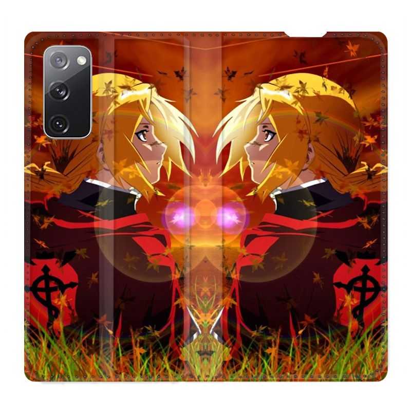 Housse Cuir Portefeuille Pour Samsung Galaxy S20 FE / S20FE Manga Fullmetal Alchemist Rouge