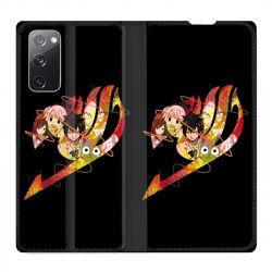 Housse Cuir Portefeuille Pour Samsung Galaxy S20 FE / S20FE Manga Fairy Tail Logo Noir