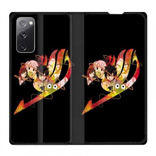 Housse Cuir Portefeuille Pour Samsung Galaxy S20 FE / S20FE Manga Fairy Tail Logo Noir