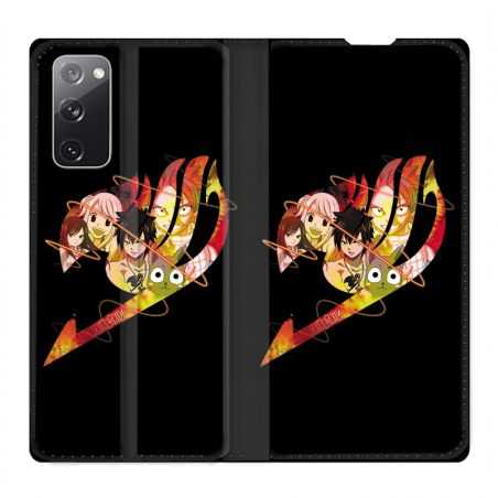Housse Cuir Portefeuille Pour Samsung Galaxy S20 FE / S20FE Manga Fairy Tail Logo Noir