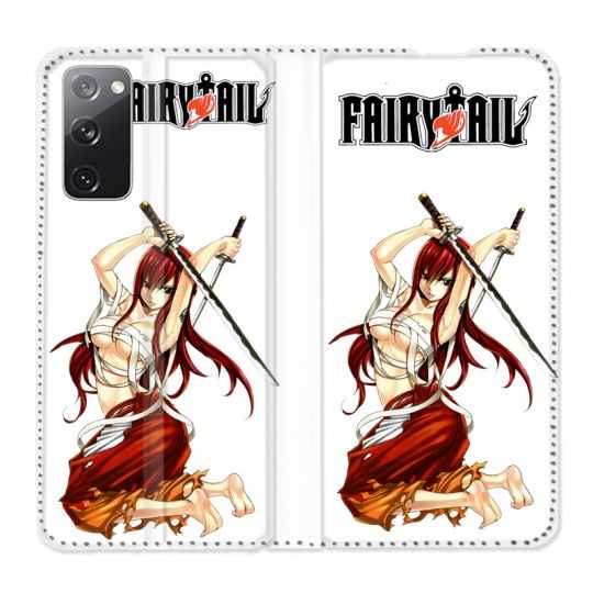 Housse Cuir Portefeuille Pour Samsung Galaxy S20 FE / S20FE Manga Fairy Tail Erza